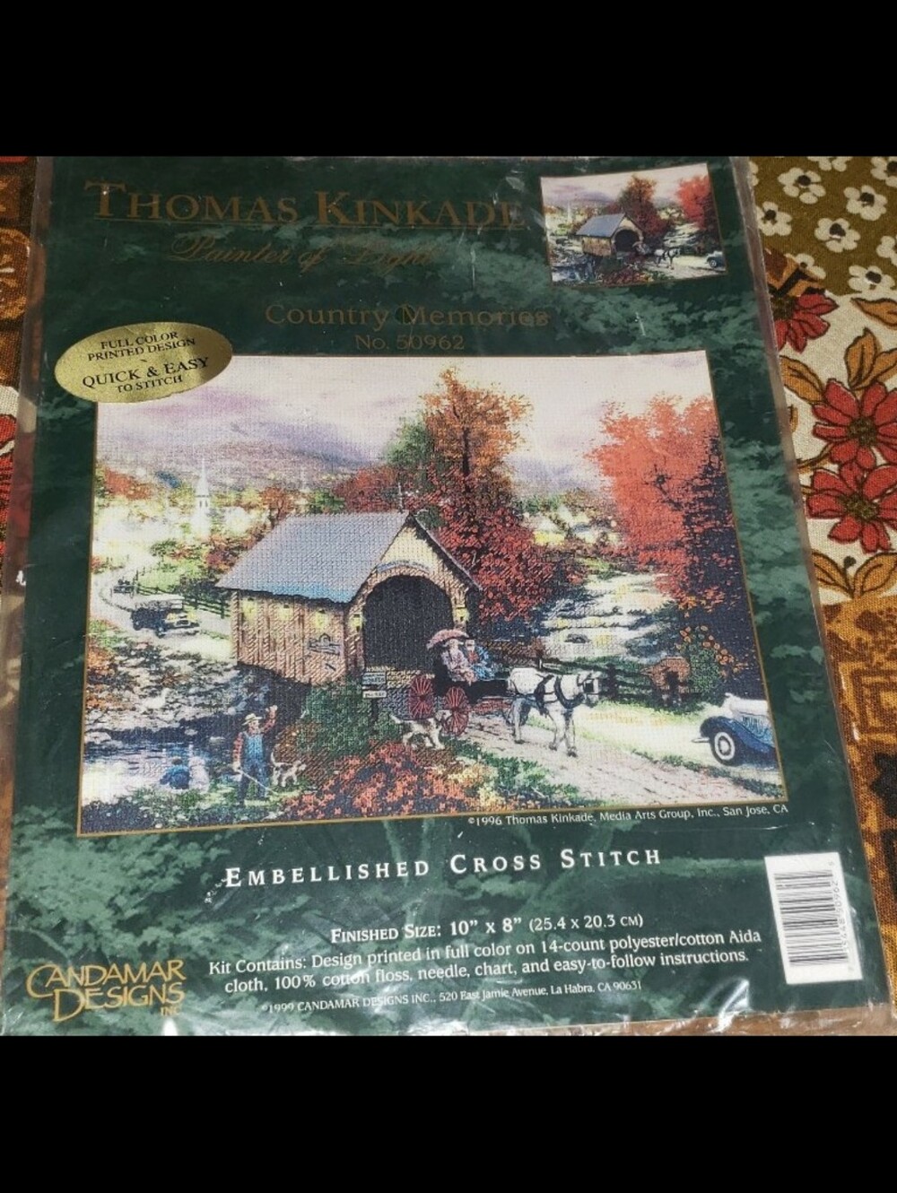Thomas Kinkade Painter Of Light "Country Memories" Embellished Cross-Stitch Kit